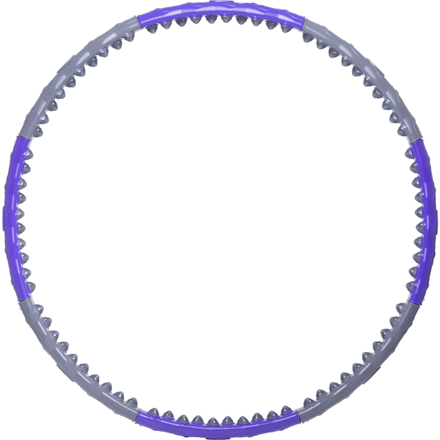 БЕЗ УПАКОВКИ Обруч массажный STARFIT HH-107 разборный, двухрядный, серый/фиолетовый