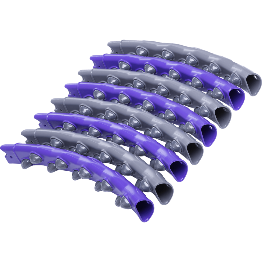 БЕЗ УПАКОВКИ Обруч массажный STARFIT HH-107 разборный, двухрядный, серый/фиолетовый