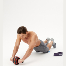 БЕЗ УПАКОВКИ Ролик для пресса STARFIT RL-109, широкий, красный/черный