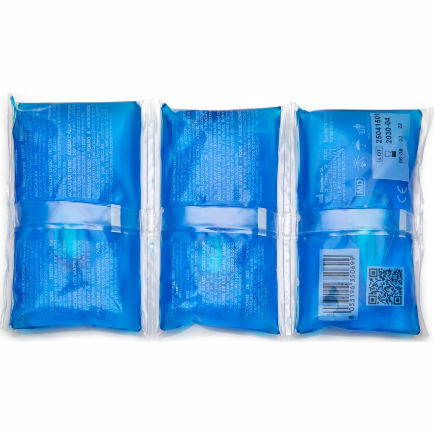 Многоразовый трех-секционный гелевый пакет для нагрева/охлаждения DISPO GEL, 351424, р.11*21 см