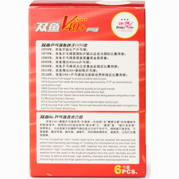 Мяч для настольного тенниса DOUBLE FISH 3***, V111F, ITTF Approved, 6шт., белый