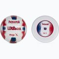 Набор WILSON Hawaii AVP, WTH80219KIT, мяч вол. + фрисби, размер 5, синт.кожа PVC, маш.сш., бело-крас