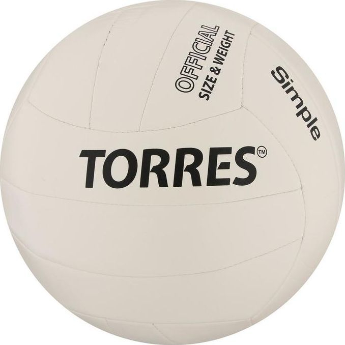 Мяч волейбольный TORRES Simple, TPU, машинная сшивка, 18 панелей, р. 5
