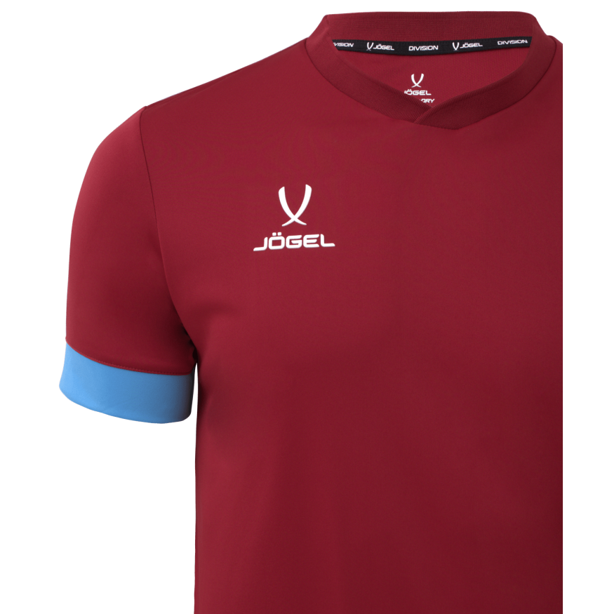 Футболка игровая JOGEL DIVISION PerFormDRY Union Jersey, гранатовый/голубой/белый