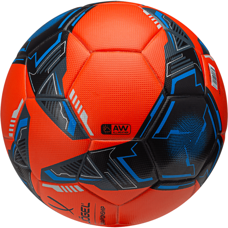 Мяч футбольный JOGEL Championship №5, оранжевый/синий/черный