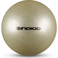 Мяч для художественной гимнастики  INDIGO IN118-GOLD, диаметр 19см., золотой металлик с блестками