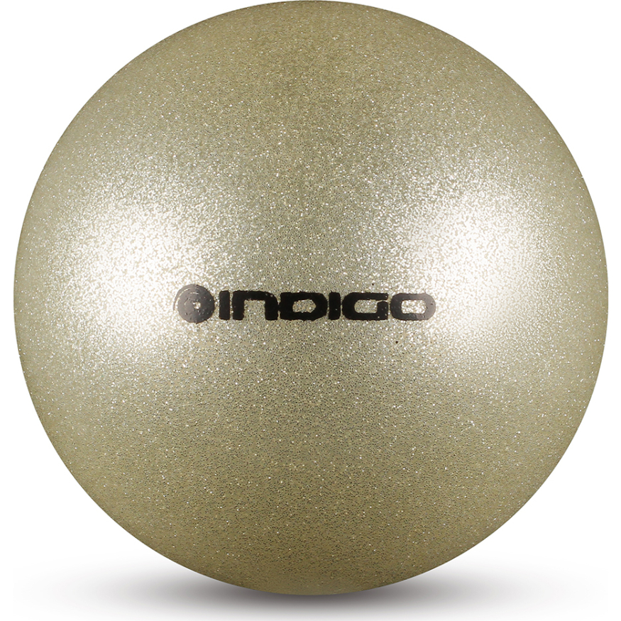 Мяч для художественной гимнастики  INDIGO IN118-GOLD, диаметр 19см., золотой металлик с блестками