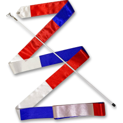 Лента гимнастическая с палочкой INDIGO 56см ТРИКОЛОР, АВ236-14, длина 4м