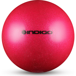 Мяч для художественной гимнастики  INDIGO IN119-B, диаметр 15см., синий металлик с блестками