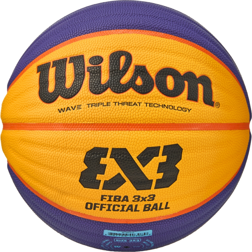 Мяч баск. WILSON FIBA3x3 Official, WTB0533XB, р.6, FIBA Appr., синт. PU, бутил. кам, желто-синий