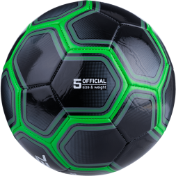 Мяч футбольный JÖGEL Intro №5, черный/зеленый