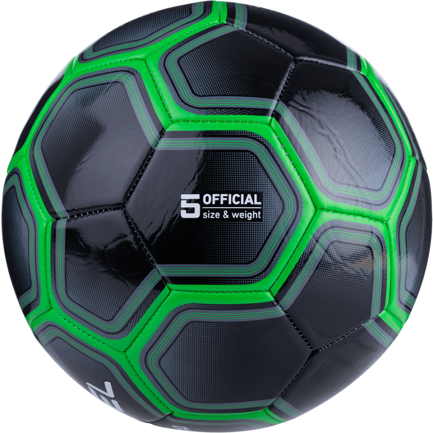 Мяч футбольный JÖGEL Intro №5, черный/зеленый