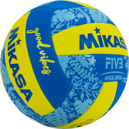 Мяч вол. пляжн. MIKASA BV354TV-GV-YB, синт.кожа (ТПЕ),маш.сш.,18 пан, бут.кам, желто-синий