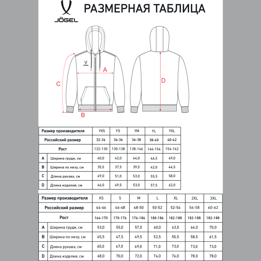 Худи на молнии JOGEL ESSENTIAL Cotton FZ Hoodie, серый меланж, детский