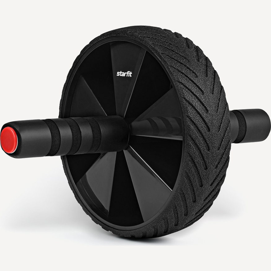 Ролик для пресса с мягким ходом STARFIT RL-104, черный/красный