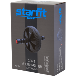 Ролик для пресса с мягким ходом STARFIT RL-104, черный/красный