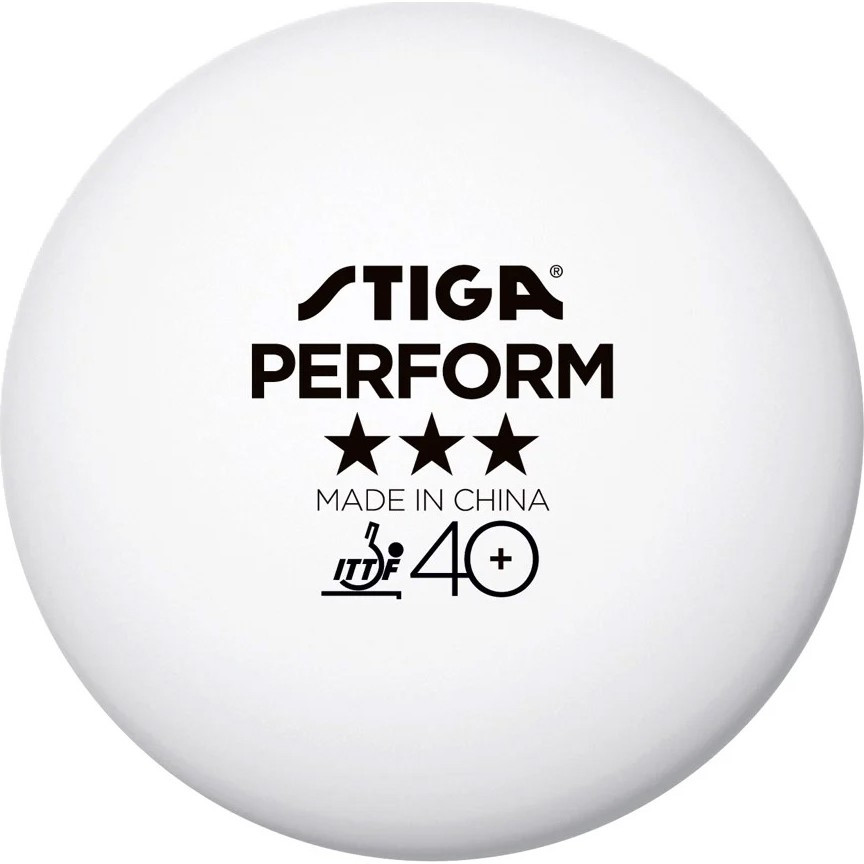 Мяч для наст. тенниса Stiga Perform 3***, 40+, 520-05,  пластик, ITTF Appr., уп.6 шт, бел
