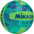 Мяч вол. пляжн. MIKASA BV354TV-GV-GG, синт.кожа (ТПЕ),маш.сш.,18 пан, бут.кам, салатово-синий