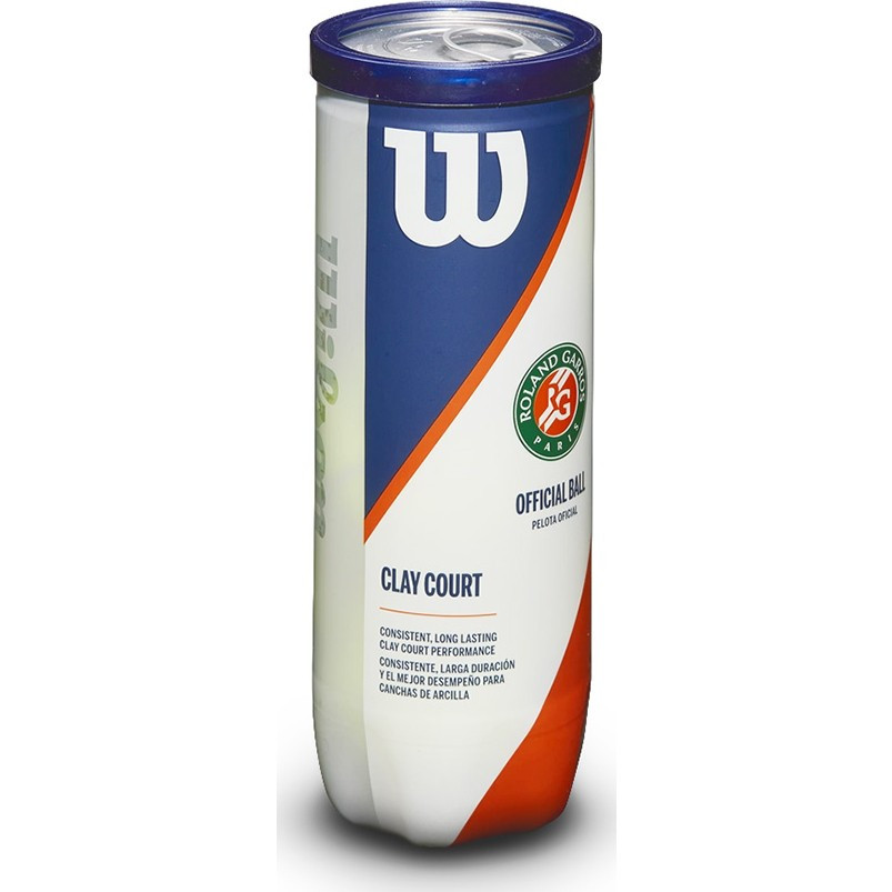 Мяч теннисный WILSON Roland Garros Clay Court, WRT125000, одобр.ITF, фетр, нат.резина,. уп.3 шт