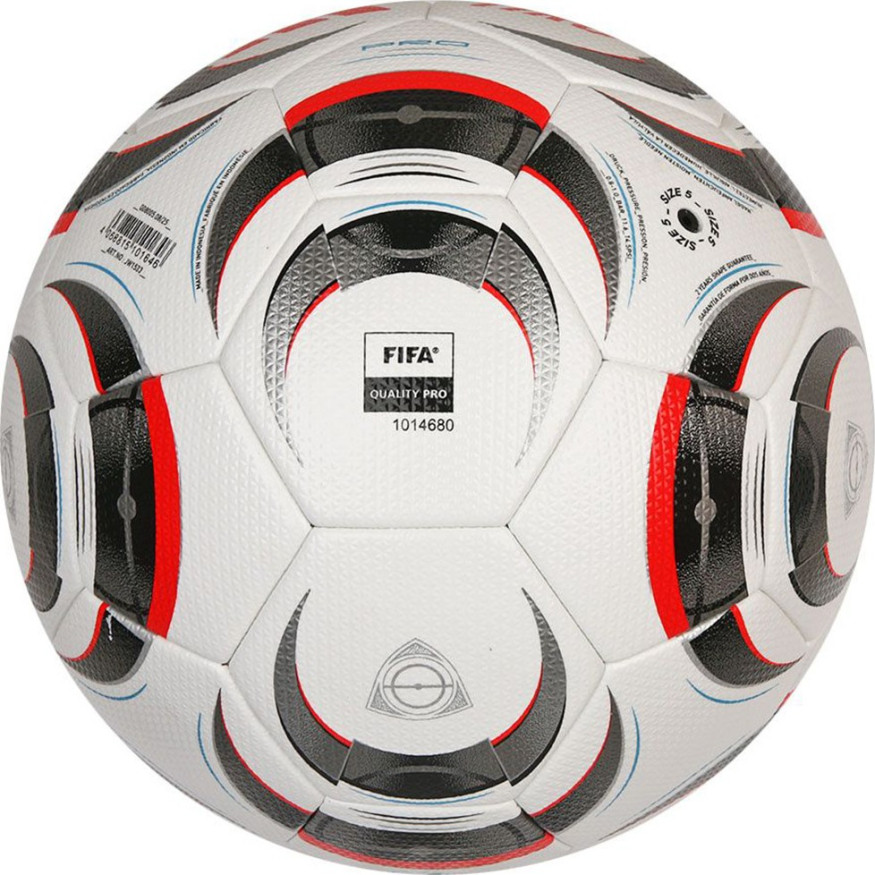 Мяч футб. ADIDAS Tiro Pro JW1533, р.5, FIFA Pro, 32 пан., ПУ, термосшивка, бело-серо-красный