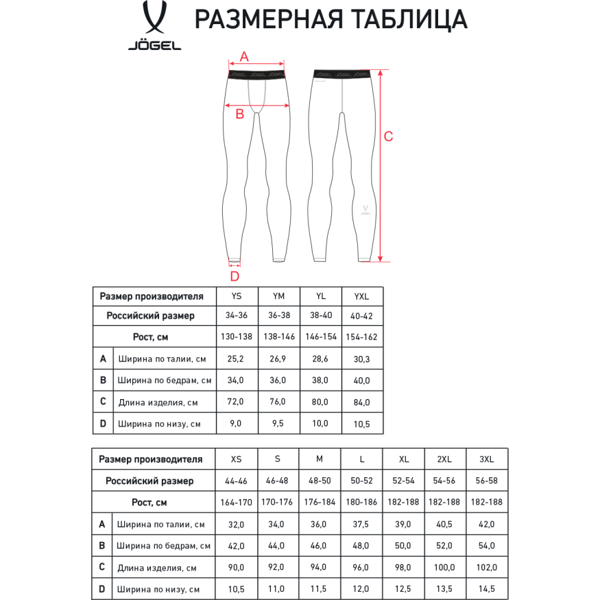 Тайтсы компрессионные утепленные JOGEL CAMP PerFormDRY Baselayer Pants Warm, черный