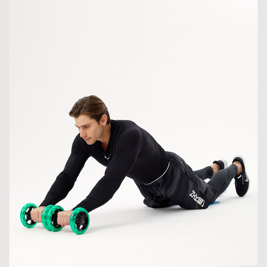 Ролики для пресса раздельные STARFIT RL-107, черный/ярко-зеленый