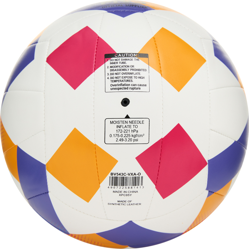 Мяч вол. пляжн. MIKASA BV543C-VXA-O, 18 панелей, синт.кожа (ТПУ), маш.сш., бут.кам, мультиколор