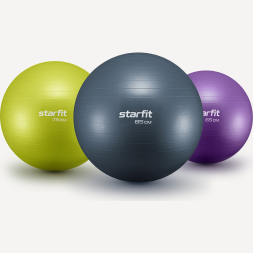 БЕЗ УПАКОВКИ Фитбол STARFIT GB-111 антивзрыв, 1200 гр, с ручным насосом, лаймовый, 75 см